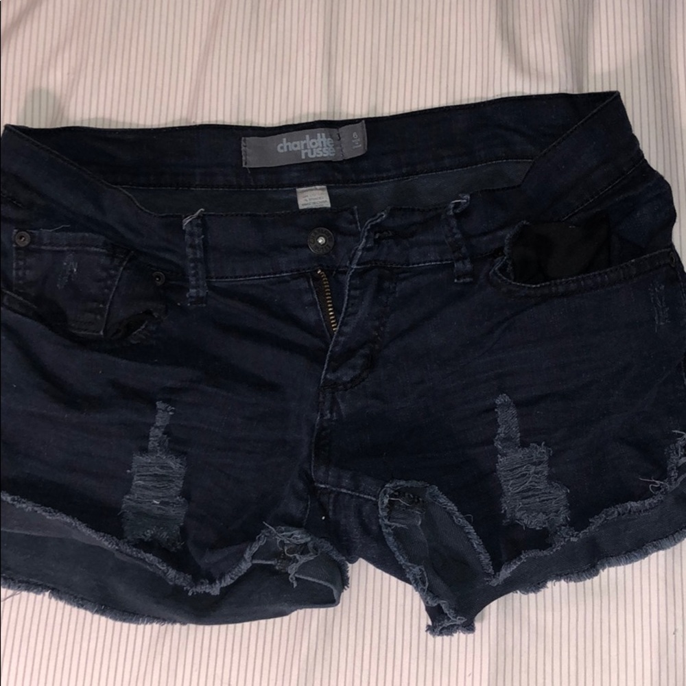 Black Denim Shorts